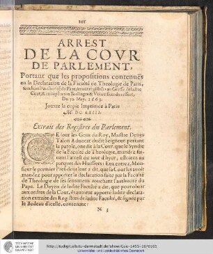 Arrest de la covr de parlament,