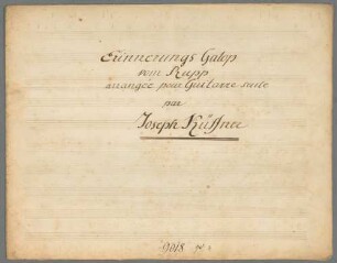 Erinnerungs-Galopp, arrangiert, Gitarre, op. 10 - BSB Mus.Schott.Ha 9436-4