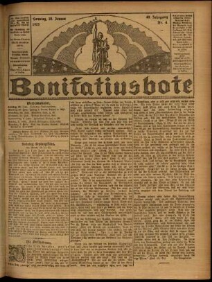 Ausgabe vom Sonntag, den 28. Januar 1923.