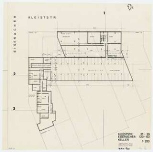 Wohnhäuser Kleiststraße 37-40 / Eisenacher Straße 120-122, Berlin-Schöneberg: Grundriss Kellergeschoss 1:200