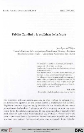 Fabián Gandini y la est(ética) de la fisura