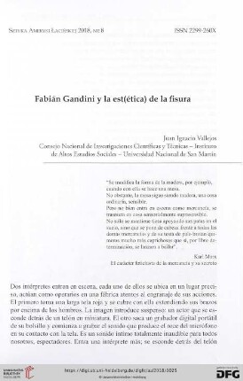 Fabián Gandini y la est(ética) de la fisura