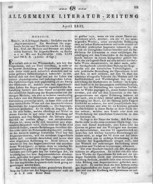 Jüngken, J. C.: Die Lehre von den Augenoperationen. Berlin: Schüppel 1829