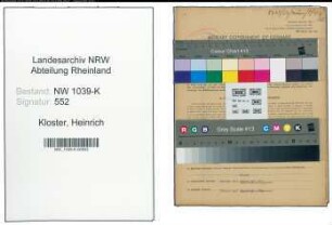 Entnazifizierung Heinrich Kloster , geb. 09.07.1907 (Ingenieur)