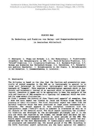 Zu Bedeutung und Funktion von Beleg- und Kompetenzbeispielen im Deutschen Wörterbuch
