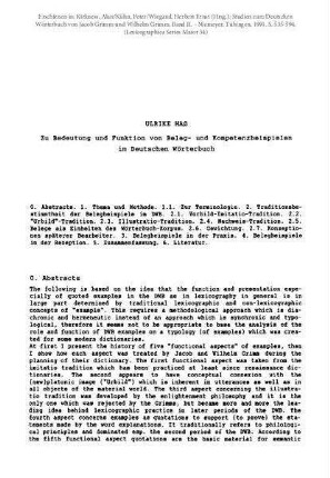 Zu Bedeutung und Funktion von Beleg- und Kompetenzbeispielen im Deutschen Wörterbuch