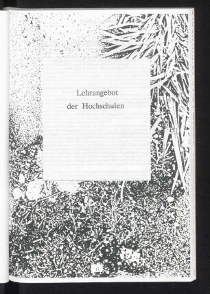 Lehrangebot der Hochschulen