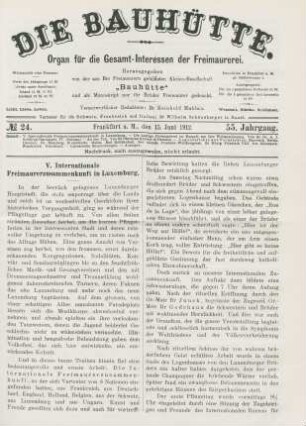 No. 24. Frankfurt a. M., den 15. Juni 1912. 55. Jahrgang.