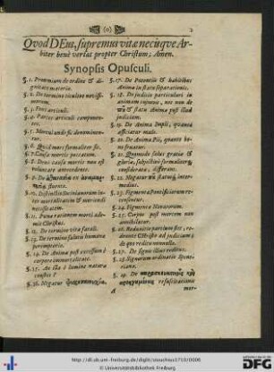 Synopsis Opusculi.