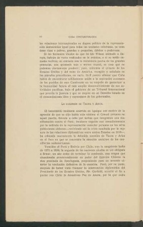 La cuestión de Tacna y Arica.
