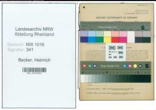 Entnazifizierung Heinrich Becker , geb. 02.02.1900 (Bahnhofwirt)