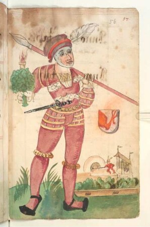 Schembartläufer mit Wappen und Hölle: Narrenofen und Narrenbrunnen, 1513