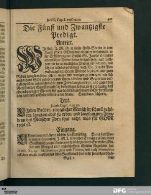 Die Fünff und Zwantzigste Predigt.