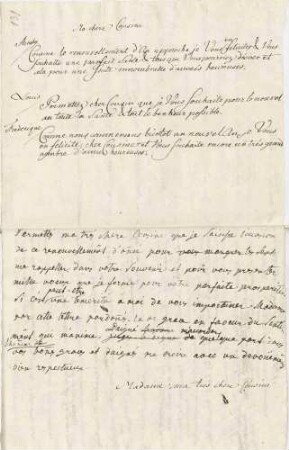 Konzepte für Neujahrsschreiben an eine Cousine Amalie sowie die Cousins Ludwig und Friedrich.