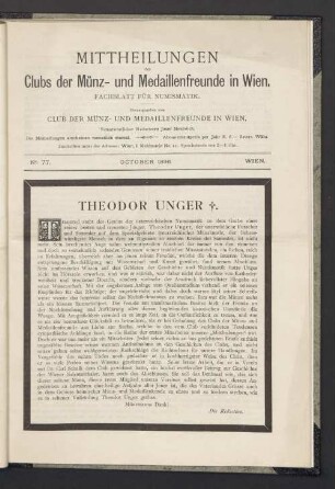 N° 77. October 1896. Wien