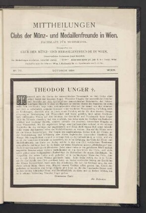 N° 77. October 1896. Wien