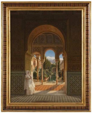 Blick aus dem »Palacio del Generalife« in den »Patio de la Acequia« neben der Alhambra in Granada