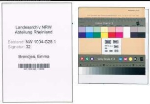 Entnazifizierung Emma Brendjes , geb. 02.06.1883 (Postsekretaerin)