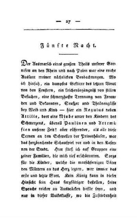 Fünfte Nacht. Bei dem Ausmarsche der Truppen