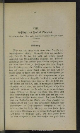 VIII. Geschichte des Fleckens Stolzenau