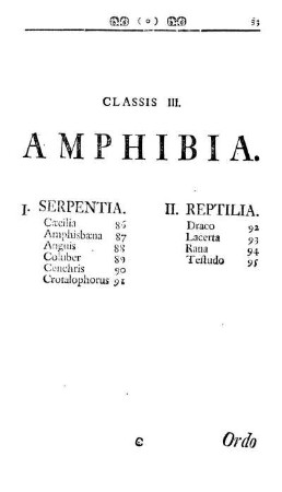 Classis III. Amphibia