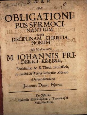 De Obligationibus Sermocinantium juxta Disciplinam Christianorum