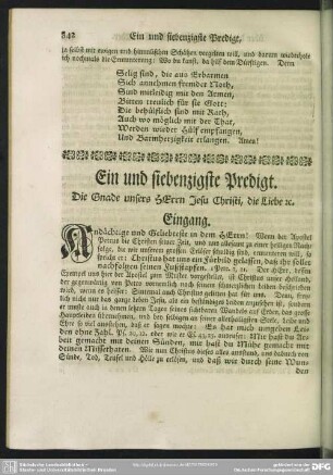 Ein und siebenzigste Predigt