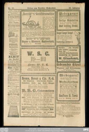 Arendsee'r Wochenblatt, Nr. 92. Beilage zum Arendseer Wochenblatt.