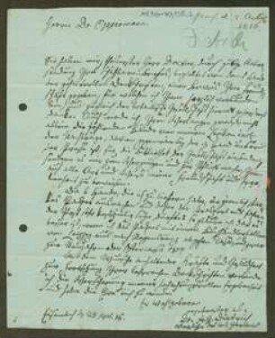 Brief von Friedrich Gottlieb Dietrich an Christian Heinrich Oppermann