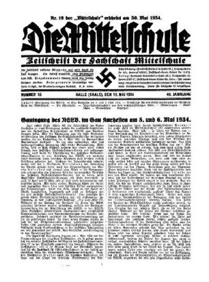 Gautagung des NSLB. im Gau Kurhessen am 5. und 6. Mai 1934