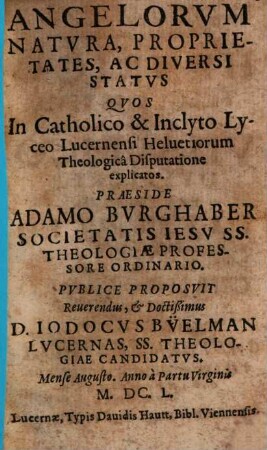 Angelorvm Natvra, Proprietates, Ac Diversi Statvs