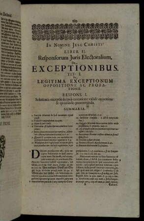 Tit. I. De Legitima Exceptionum Oppositione Ac Probatione.