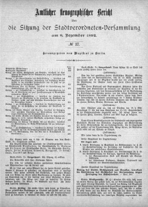 No. 37, 8. Dezember 1892