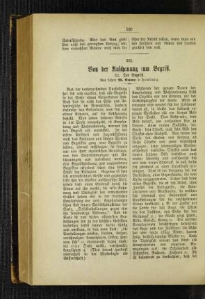 Von der Anschauung zum Begriff : III. Der Begriff