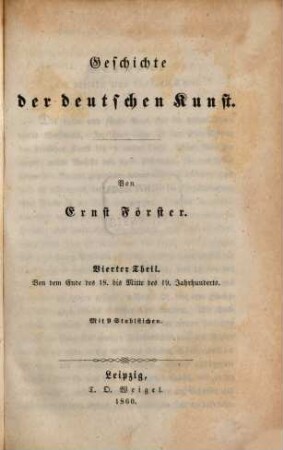 Geschichte der deutschen Kunst, 4. Von dem Ende des 18. bis Mitte des 19. Jahrhunderts