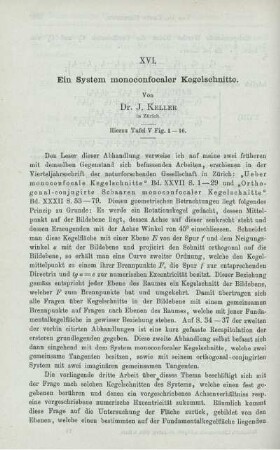 XVI. Ein System monoconfocaler Kegelschnitte.