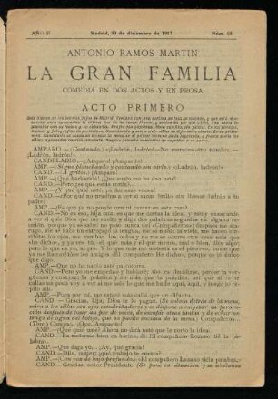 La gran familia : comedia en dos actos y en prosa