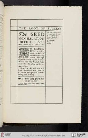 M. A. Seed Dry Plate Co. [Non-Halation Ortho Plate]