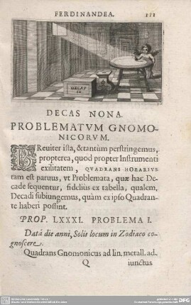 DECAS NONA. PROBLEMATUM GNOMONICORUM.