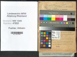 Entnazifizierung Wilhelm Puehler , geb. 29.01.1896 (Lehrer)