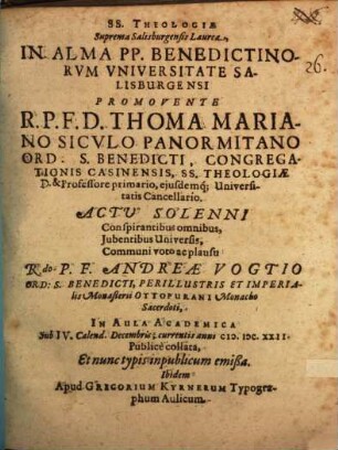 SS. Theologiae Suprema Salisburgensis Laurea
