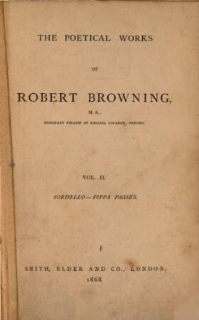 The poetical works of Robert Browning. 2