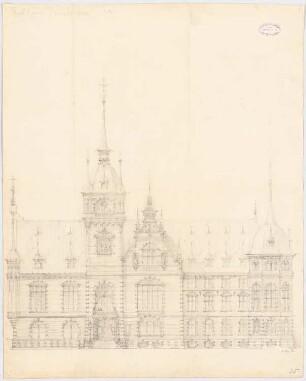 Rathaus, Wiesbaden: Vorderansicht 1:100