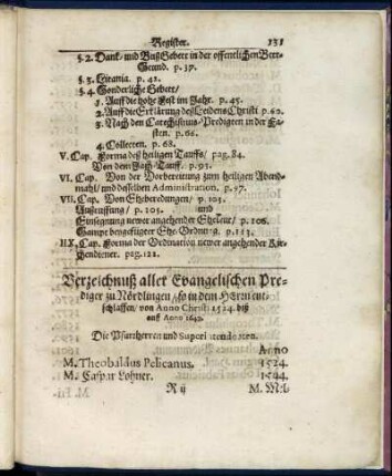 Verzeichnuß aller Evangelischen Prediger zu Nördlingen [...]