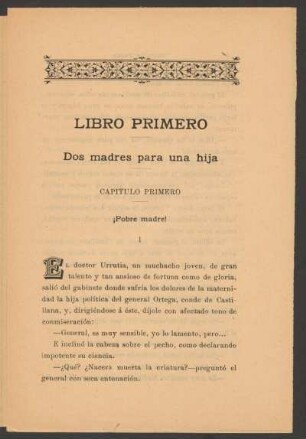 Capítulo primero : ¡Pobre madre!