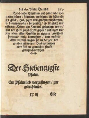 Der Siebentzigste Psalm.