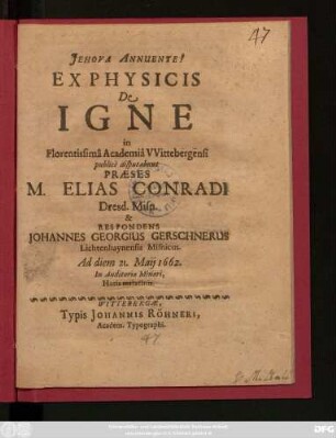 Ex Physicis De Igne