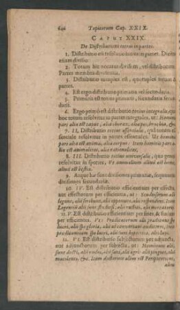 Caput XXIX. De Distributione totius in partes.