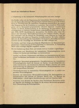 Inhalt des fakultativen Kurses