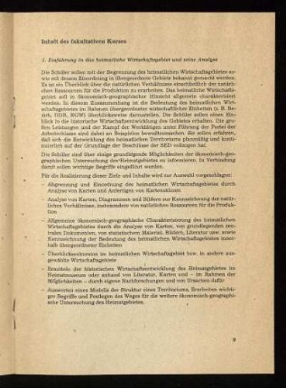 Inhalt des fakultativen Kurses